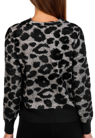 Thumbnail 3: CARMEN MARC VALVO Carmen Marc Valvo Petite Leopard Eyelash Sweater 