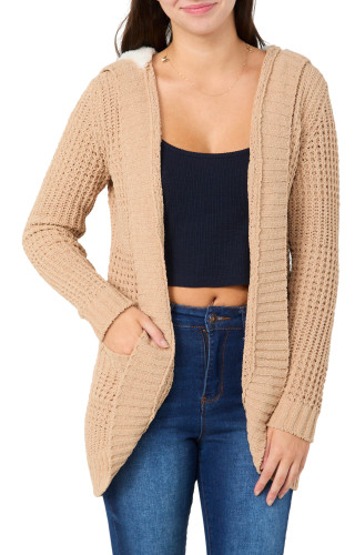 Thumbnail 1: Derek Heart Derek Heart Juniors Chenille Sherpa Cardigan 