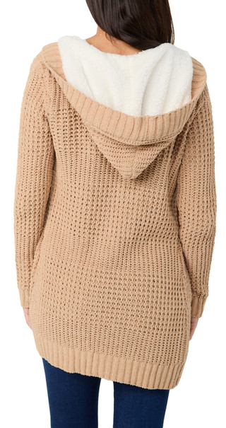 Thumbnail 2: Derek Heart Derek Heart Juniors Chenille Sherpa Cardigan 