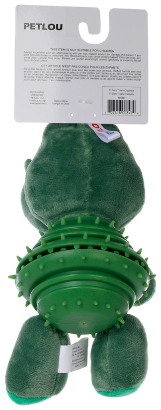 Thumbnail 3: Petlou Petlou 6 in Belly Treats Crocodile Dog Toy 