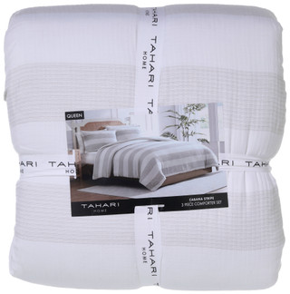 Thumbnail 2: Tahari Tahari 3 Pc Cabana Stripe Comforter Set 