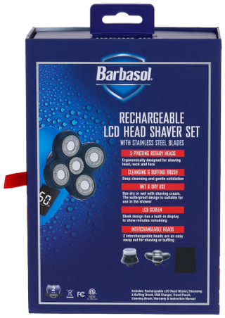 Thumbnail 3: BARBASOL Barbasol Mens Rechargeable LCD Head Shaver Set 