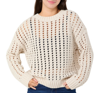 Thumbnail 1: GREIGE Greige Womens Long Sleeve Crochet Sweater 