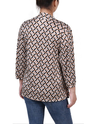 Thumbnail 2: NY COLLECTION NY Collection Womens Missy 3/4 Sleeve Two-Fer Top 