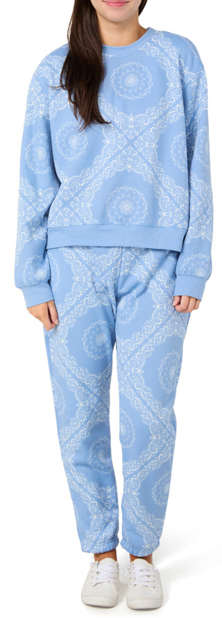 Thumbnail 3: No Comment No Comment Juniors Bandana Paisley Crew Neck Sweater 