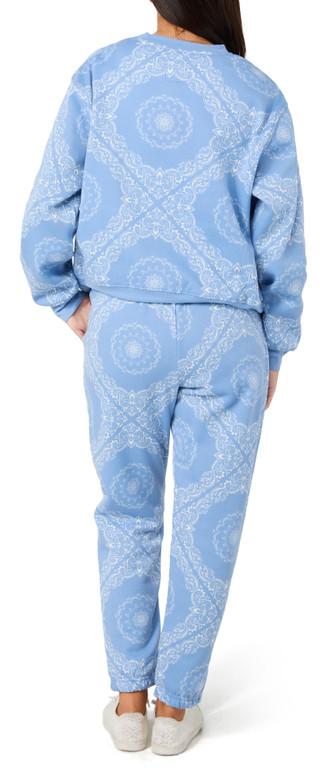 Thumbnail 4: No Comment No Comment Juniors Bandana Paisley Crew Neck Sweater 