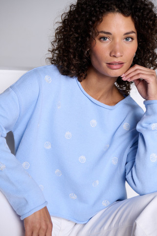 Thumbnail 4: MOON & MADISON Moon & Madison Juniors Embroidered Seashell Sweater 