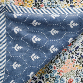 Thumbnail 2: Coastal Home Coastal Home 50x70 Floral Reversible Velvet Plush Throw 
