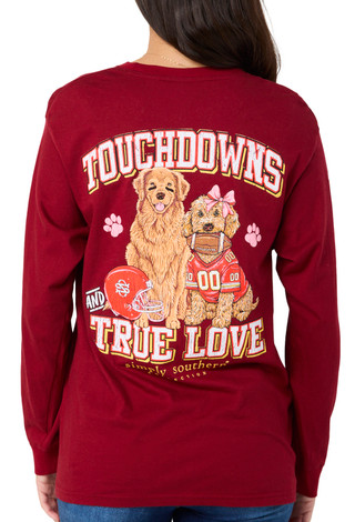 Thumbnail 1: SIMPLY SOUTHERN Simply Southern Juniors Long Sleeve Touchdown Doggies Tee 
