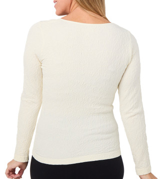 Thumbnail 2: BUNULU Bunulu Womens Long Sleeve Textured Scoop Top 