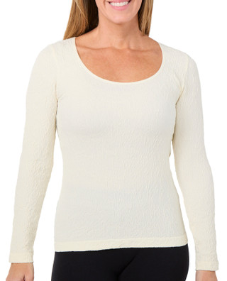 Thumbnail 1: BUNULU Bunulu Womens Long Sleeve Textured Scoop Top 