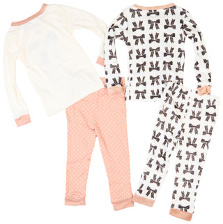 Thumbnail 2: Cutie Pie Baby Cuite Pie Baby Toddler Girls 4 Pc Cheetah & Bows Pajama Set 
