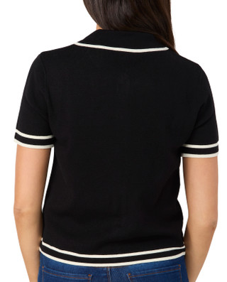 Thumbnail 2: TRUTH Truth Petite Short Sleeve Pearl Button Polo Top 