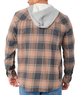Thumbnail 2: Hurley Hurley Mens Long Sleeve Flannel Button Down Hooded Shirt 