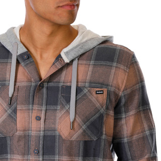 Thumbnail 3: Hurley Hurley Mens Long Sleeve Flannel Button Down Hooded Shirt 
