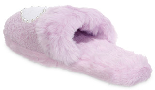 Thumbnail 3: OMG Accessories OMG Accessories Girls Pearl Heart Cushioned Plush Slippers 