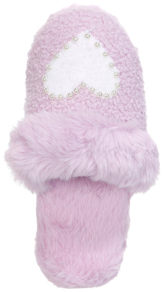 Thumbnail 4: OMG Accessories OMG Accessories Girls Pearl Heart Cushioned Plush Slippers 