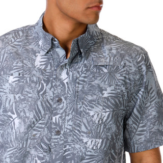 Thumbnail 3: REEL LEGENDS Reel Legends Mens Short Sleeve Woven Saltwater Print Shirt 