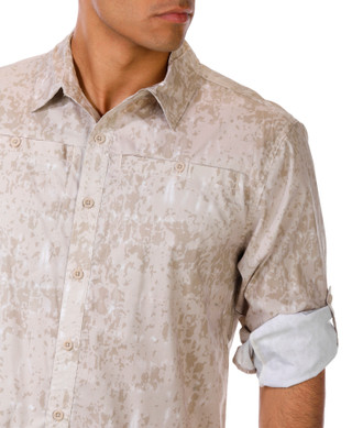 Thumbnail 2: REEL LEGENDS Reel Legends Mens Roll Tab Sleeve Button Down Terrain Shirt 