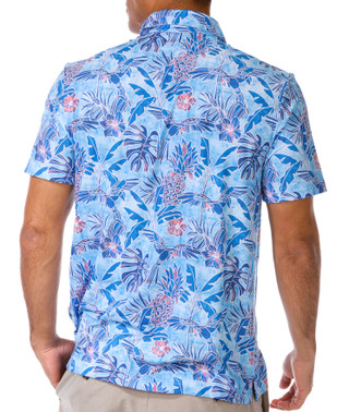 Thumbnail 6: Izod Golf IZOD Golf Mens Short Sleeve Tropical Floral Polo Shirt 