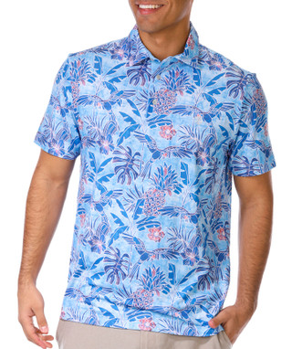 Thumbnail 1: Izod Golf IZOD Golf Mens Short Sleeve Tropical Floral Polo Shirt 