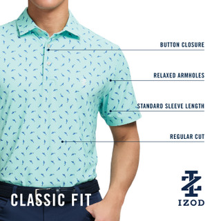 Thumbnail 4: Izod Golf IZOD Golf Mens Short Sleeve Floral Print Polo Shirt 