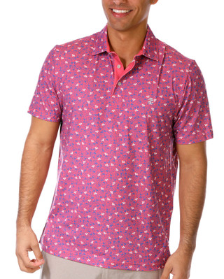 Thumbnail 1: Izod Golf IZOD Golf Mens Short Sleeve Floral Print Polo Shirt 