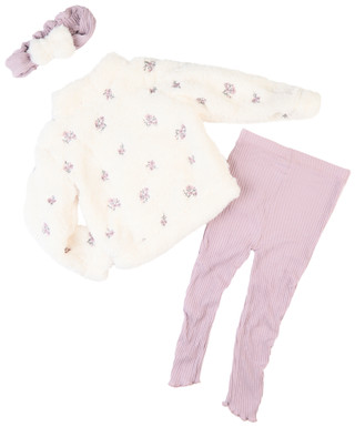 Thumbnail 2: Nicole Miller Nicole Miller Toddler Girls 3 Pc Sherpa Pullover Set 