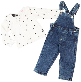 Thumbnail 1: Joe's Jeans Joe's Jeans Baby Girls 2 Pc Denim Overalls Set 