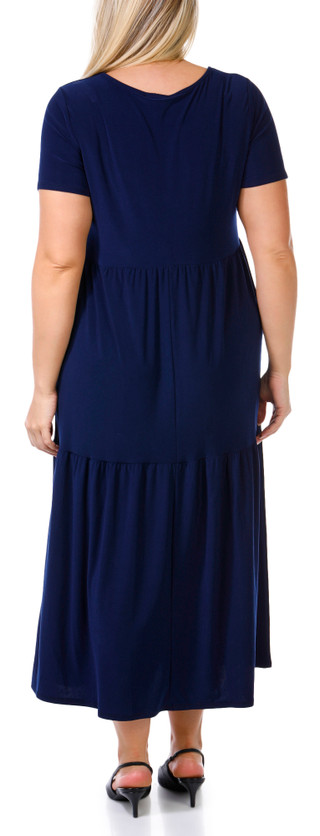 Thumbnail 2: TASH & SOPHIE Tash + Sophie Plus Short Sleeve Midi Swing Dress 