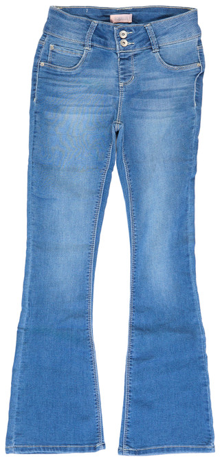 Thumbnail 1: Squeeze Squeeze Big Girls Knit Denim Flare Jeans 