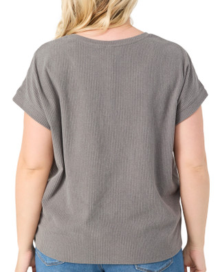 Thumbnail 2: Brisas Brisas Plus Short Sleeve Dolman Pocket Top 