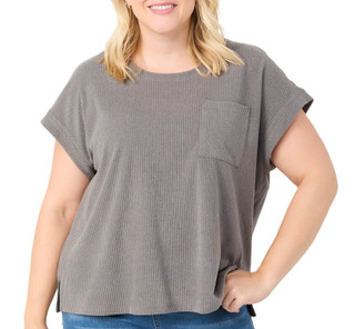 Thumbnail 1: Brisas Brisas Plus Short Sleeve Dolman Pocket Top 
