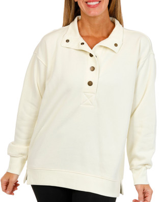 Thumbnail 1: C&C California C&C California Womens Long Sleeve Fleece Henley Top 