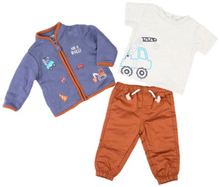 Thumbnail 1: Little Lad Little Lad Baby Boys 3 Pc Construction Jacket Pants Set 