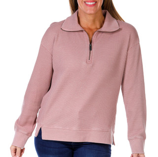 Thumbnail 1: C&C California C&C California Womens Long Sleeve 1/2 Zip Waffle Top 