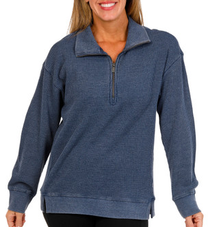 Thumbnail 1: C&C California C&C California Womens Long Sleeve 1/2 Zip Waffle Top 