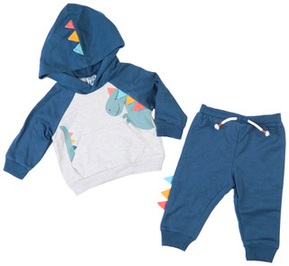 Thumbnail 1: Little Lad Little Lad Baby Boys 2 Pc Dinosaur Fleece Hoodie Set 