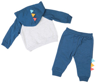 Thumbnail 2: Little Lad Little Lad Baby Boys 2 Pc Dinosaur Fleece Hoodie Set 