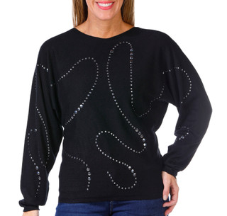 Thumbnail 1: BIRCH NY Birch NY Womens Long Sleeve Stud Front Sweater 