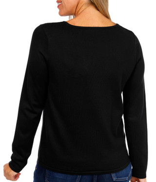 Thumbnail 2: Tint & Shadow Tint & Shadow Womens Long Sleeve Pointelle Sweater 