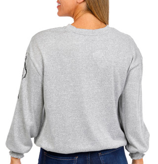 Thumbnail 2: ADRIENNE VITTADINI Adrienne Vittadini Womens Long Sleeve Floral Hacci Top 