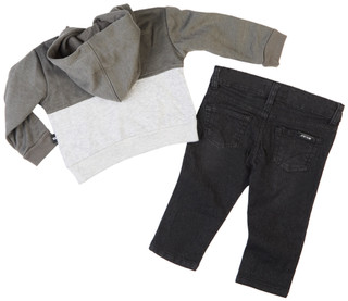 Thumbnail 2: Joe's Jeans Joe's Jeans Baby Boys 2 Pc Hoodie & Black Denim Jeans Set 
