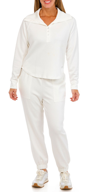 Thumbnail 1: ADRIENNE VITTADINI Adrienne Vittadini Womens 2 Pc Snap Henley Jogger Set 