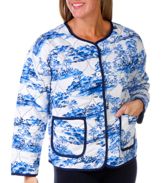 Thumbnail 1: Onque Onque Petite Floral Quilted Button Reversible Jacket 