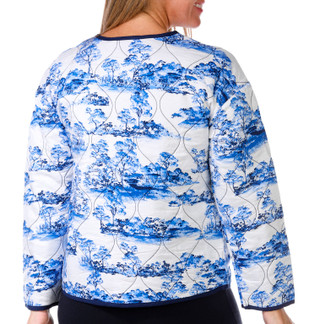 Thumbnail 2: Onque Onque Petite Floral Quilted Button Reversible Jacket 