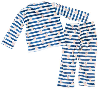Thumbnail 2: Cutie Pie Baby Cuite Pie Baby Toddler Boys 2 Pc Bear Striped Pajama Set 