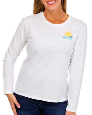 Thumbnail 2: REEL LEGENDS Reel Legends Womens Long Sleeve Seabreeze Graphic Tee 