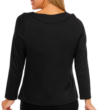 Thumbnail 3: BUNULU Bunulu Womens Long Sleeve Boat Neck Solid Color Top 