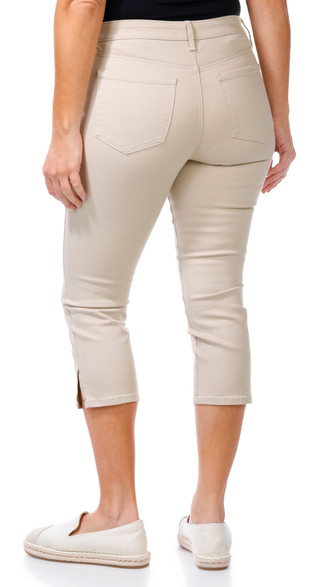 Thumbnail 2: NYDJ NYDJ Petite Chloe Solid Color Denim Slit Hem Capri Jeans 
